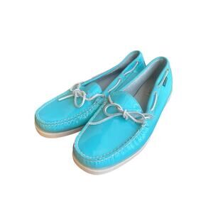 Eastland Yarmouth Women Boat Shoe Size 11m Style 3366-71 Patent Aqua Blue no